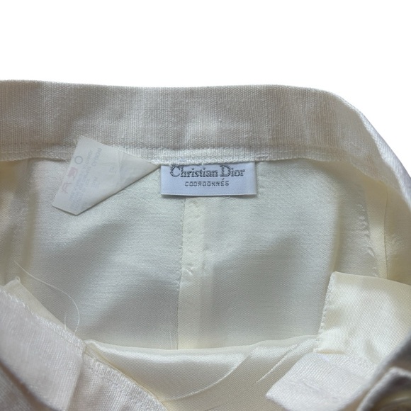 Vintage Christian Dior Elegant Cream Women's Skirt Size 8 With Pockets! - Picture 3 of 14